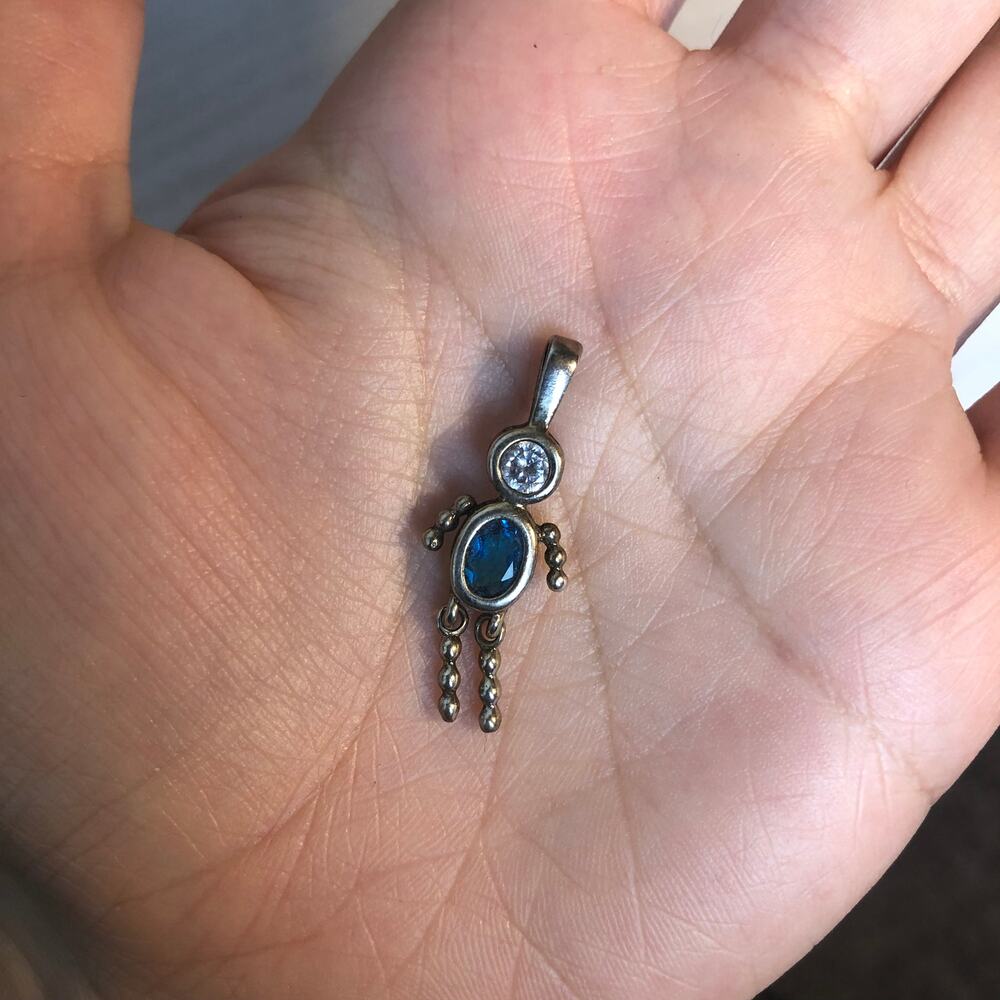 Vintage 90s-y2k Boy Son Keepsake Sterling Silver 925 Birthstone March Pendant - Picture 9 of 10
